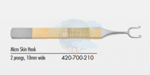Устройство отклоняющее крючковидное, для кожи, двузубое, ширина 10 мм